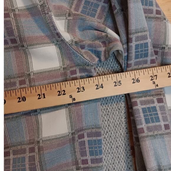 Zeppelin Vintage Jean Shirt Mens XL Gray/Blue Plaid Button Up Casual Y2K - Picture 10 of 12